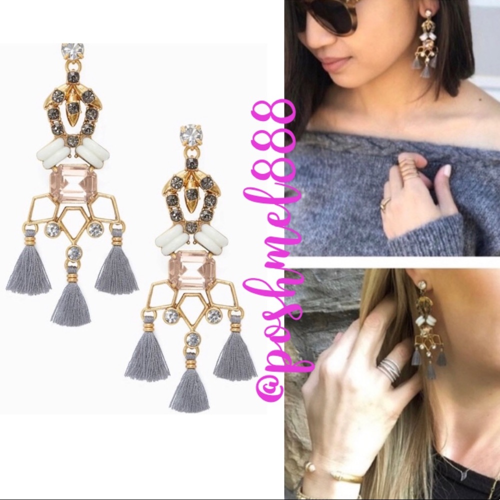 Stella & Dot | Vintage Gold Crystal Encrusted Nila Tassel Chandelier Earโฆ - Picture 5 of 9